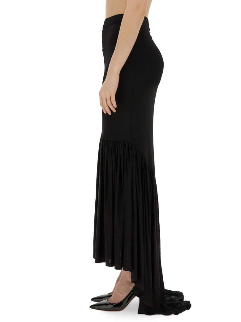 jersey skirt in black by Selfnex