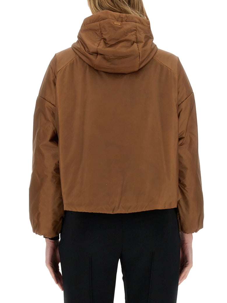 nylon jacket in beige by Selfnex