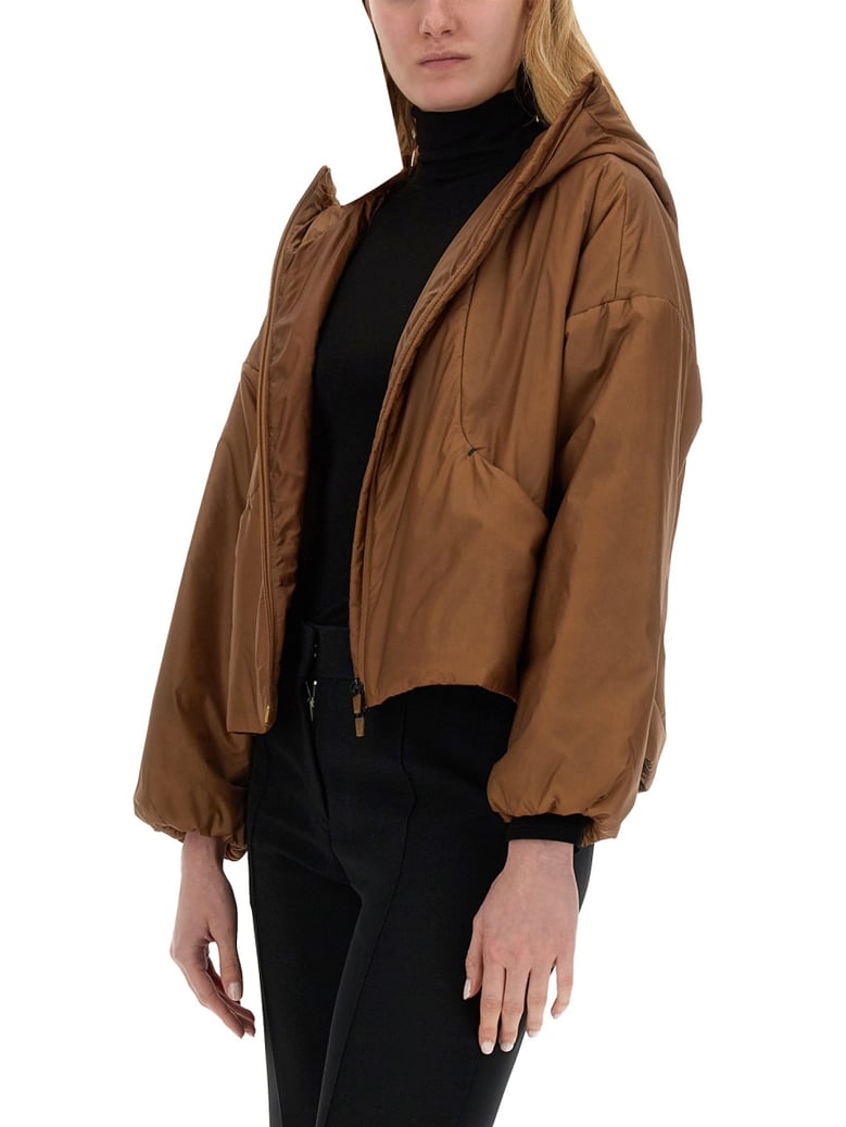 nylon jacket in beige by Selfnex