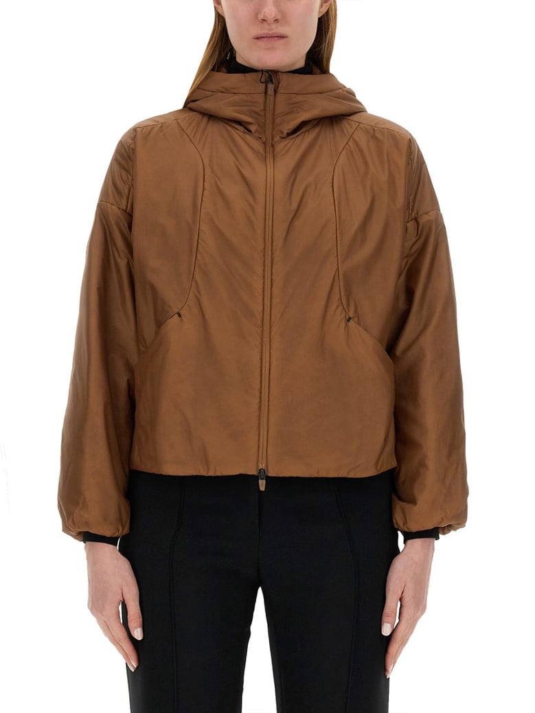 nylon jacket in beige by Selfnex