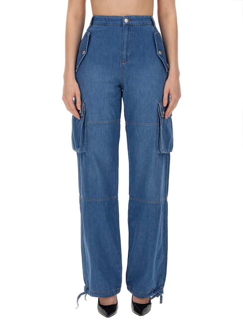 cargo pants in blue by Selfnex