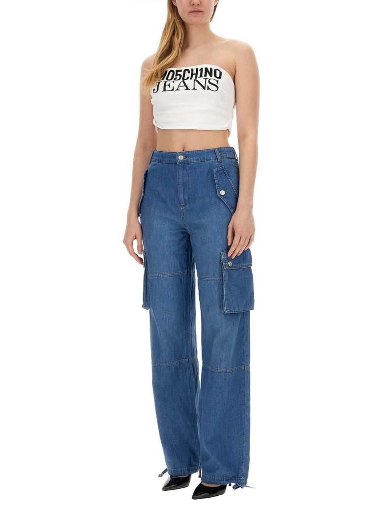 cargo pants in blue by Selfnex