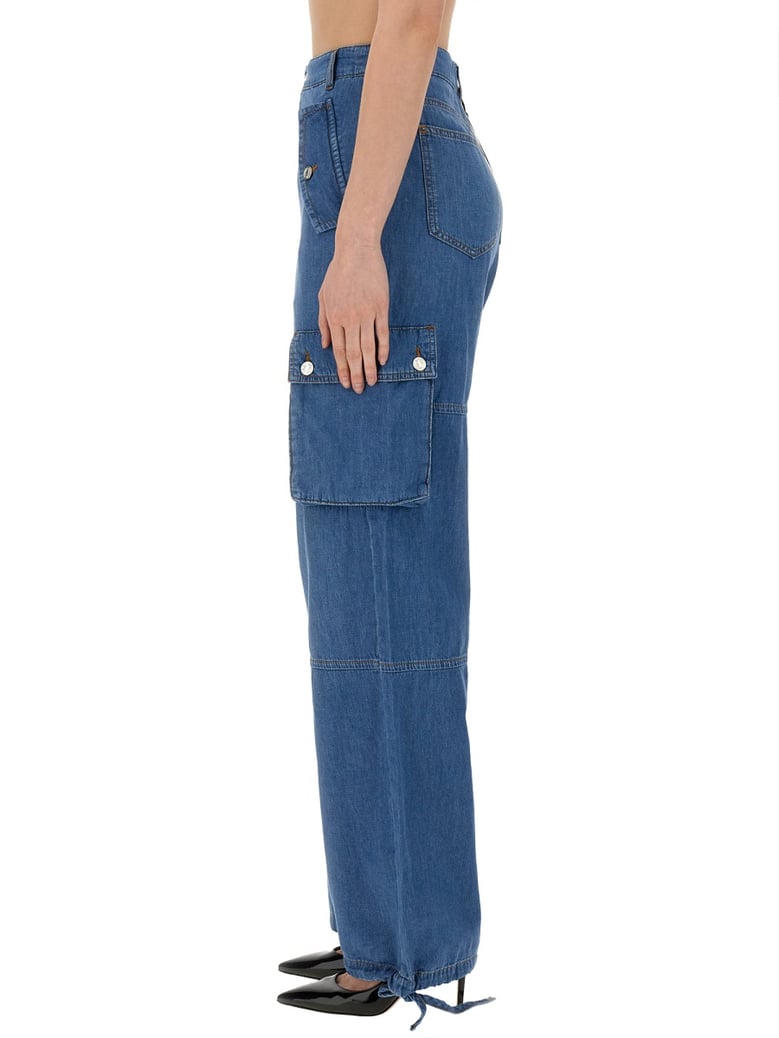 cargo pants in blue by Selfnex