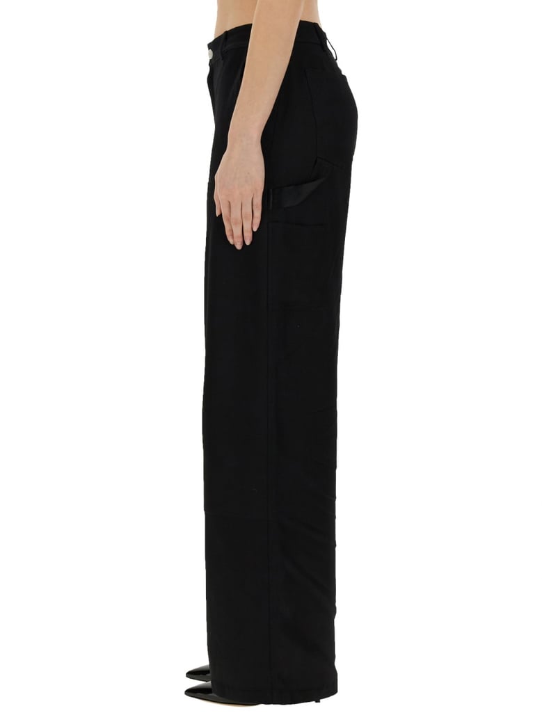 wide leg pants in black by Selfnex