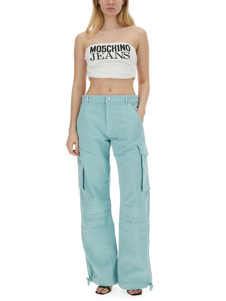 cargo pants in baby blue by Selfnex