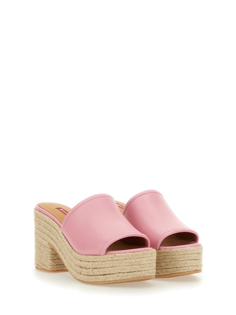 leather sandal in pink by Selfnex