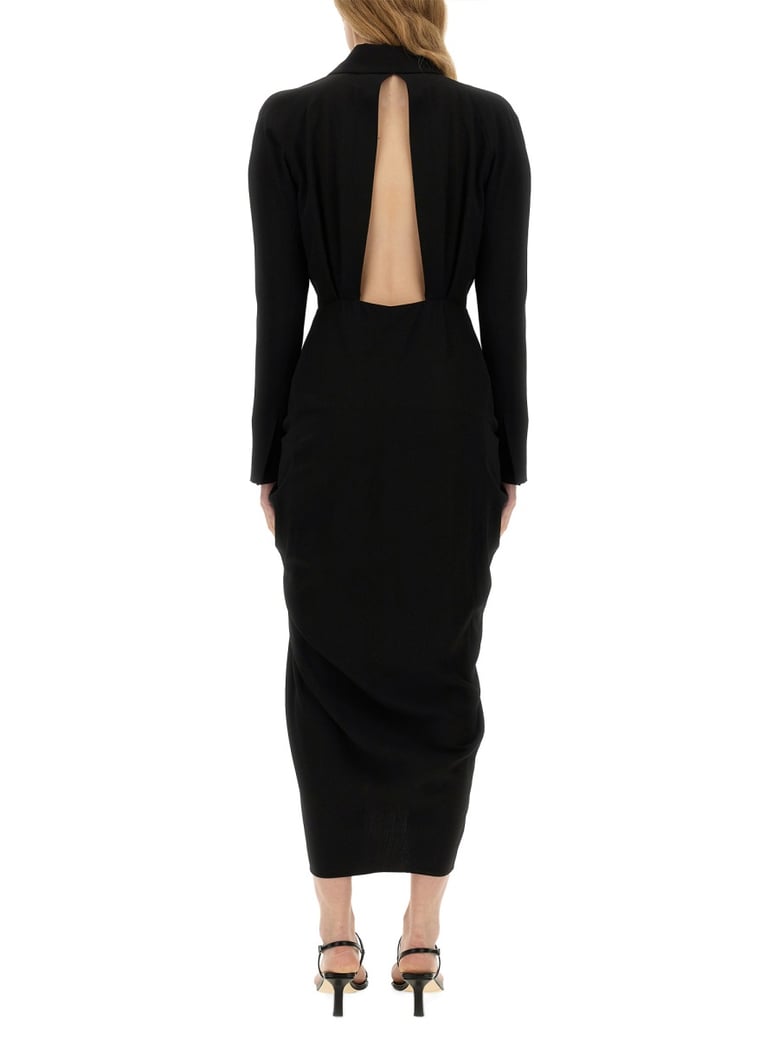 midi dress in black by Selfnex