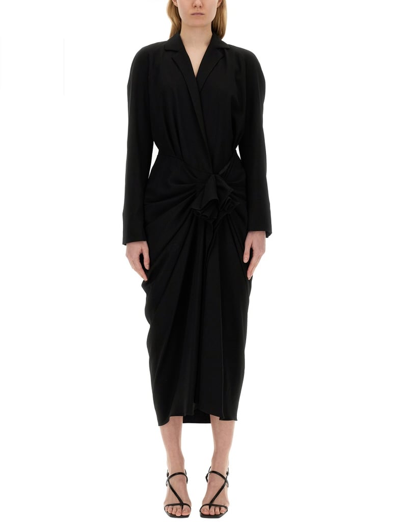 midi dress in black by Selfnex
