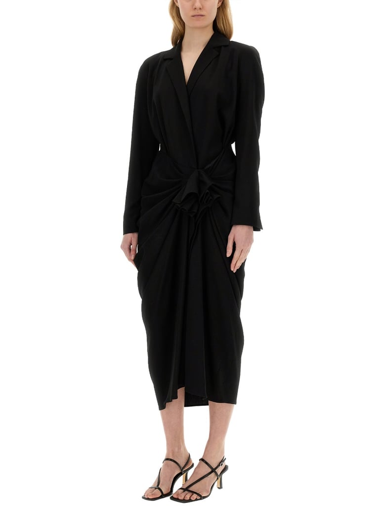 midi dress in black by Selfnex