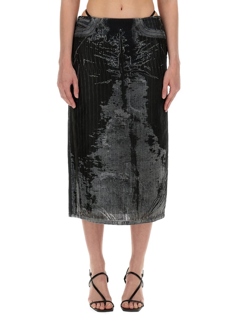 black skirt with cotton and polyamide blend by Selfnex