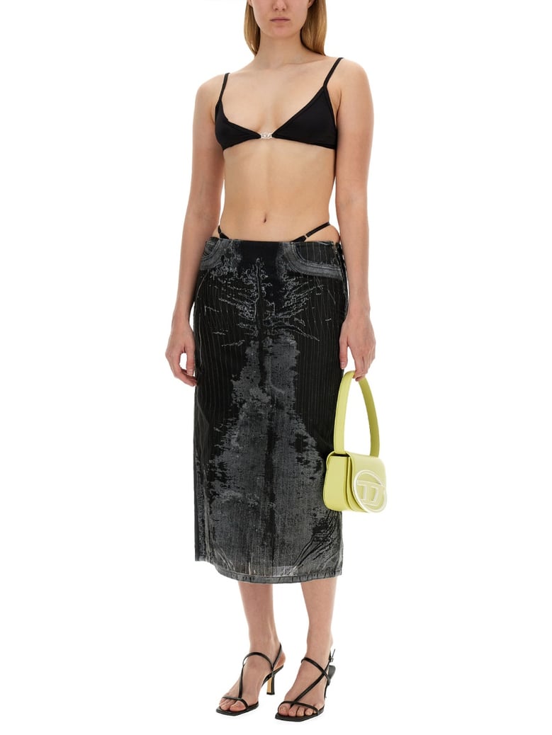 black skirt with cotton and polyamide blend by Selfnex