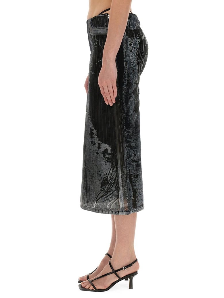 black skirt with cotton and polyamide blend by Selfnex