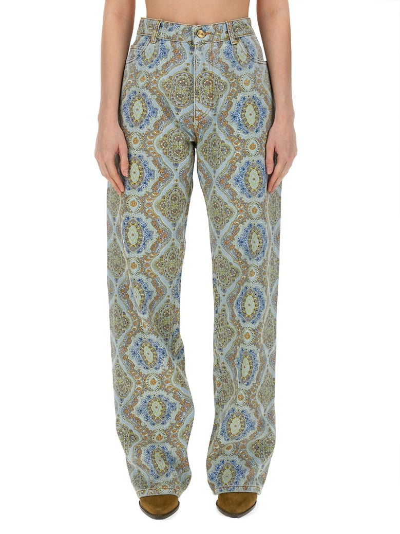 jeans with paisley print by Selfnex