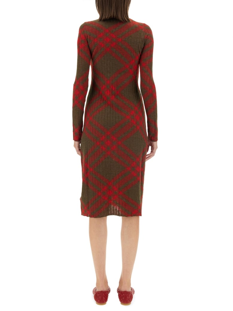 check wool blend dress by Selfnex