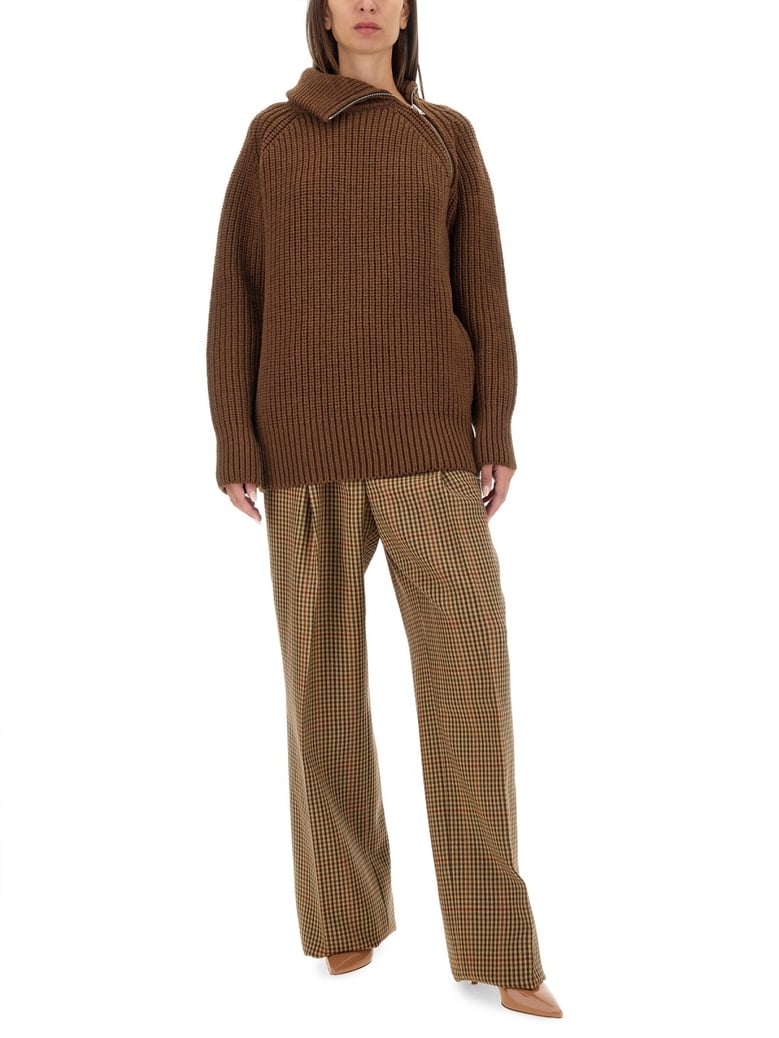 shirt with zip in brown by Selfnex
