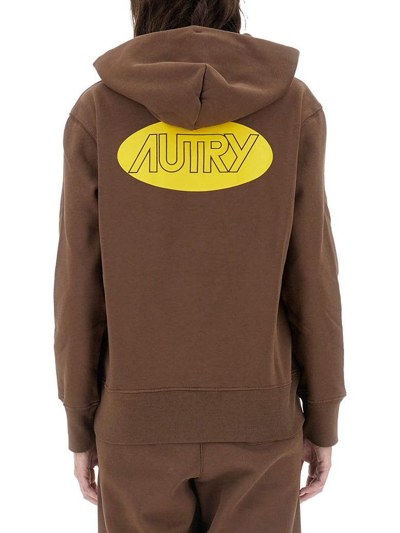logo sweatshirt in brown by Selfnex