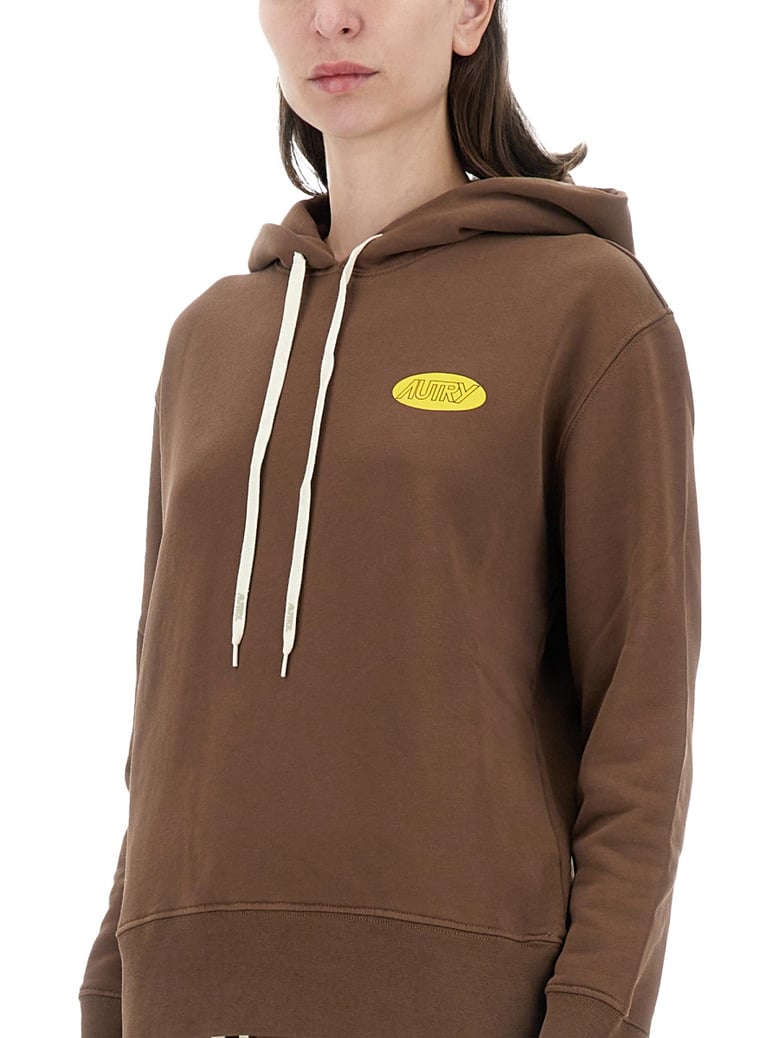 logo sweatshirt in brown by Selfnex