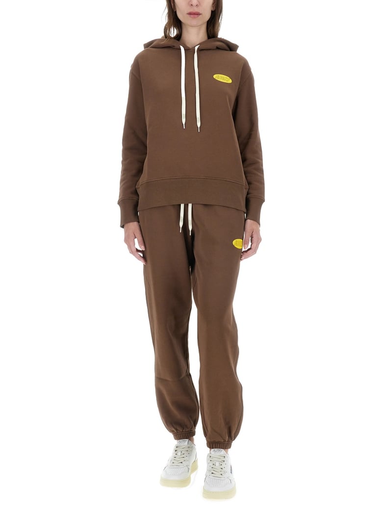 logo sweatshirt in brown by Selfnex