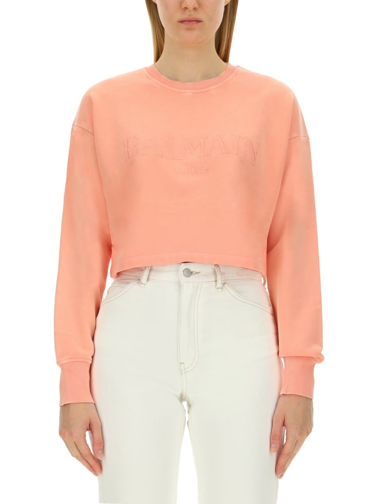 cropped logo sweatshirt by Selfnex