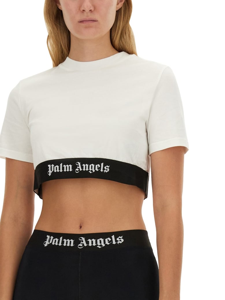 cropped t-shirt with logo by Selfnex