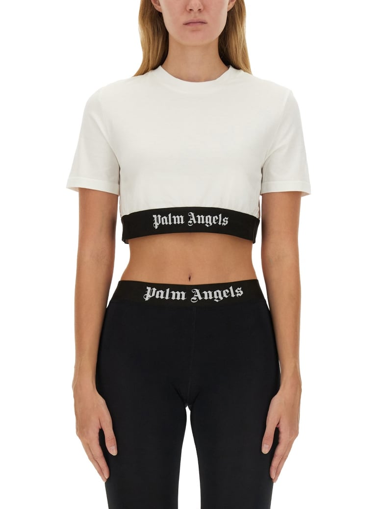 cropped t-shirt with logo by Selfnex