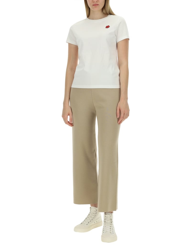 cropped wool pants with logo by Selfnex