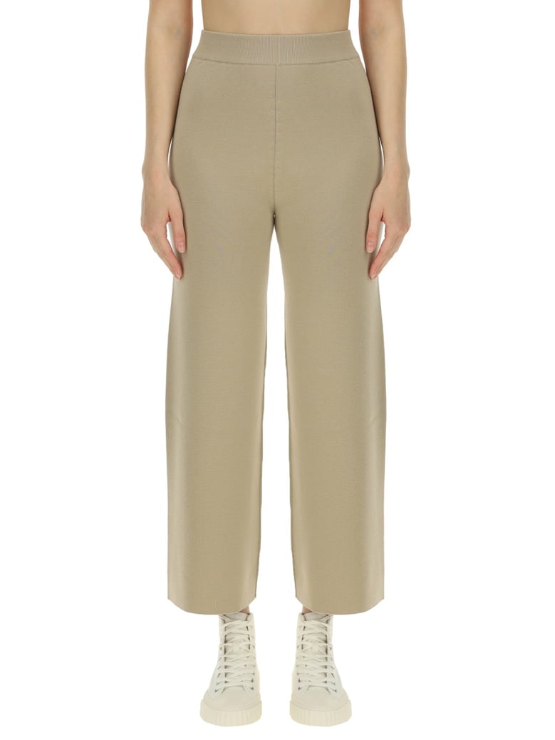 cropped wool pants with logo by Selfnex