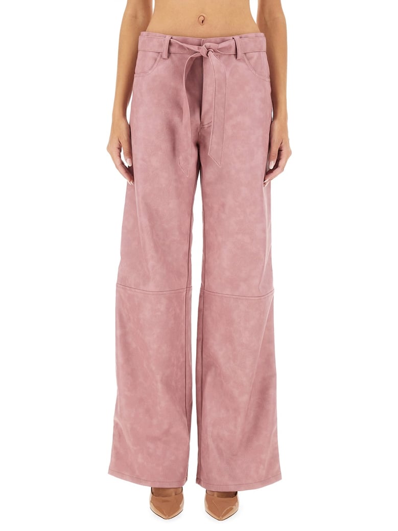 pink regular fit pants by Selfnex