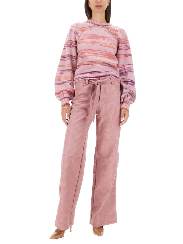 pink regular fit pants by Selfnex