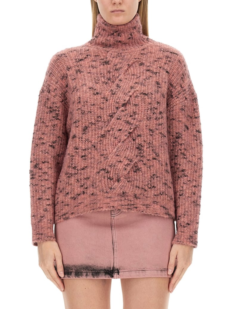 pink turtleneck shirt by Selfnex