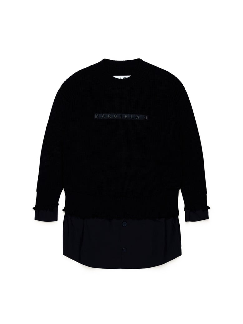 t-shirt wool-blend black by Selfnex