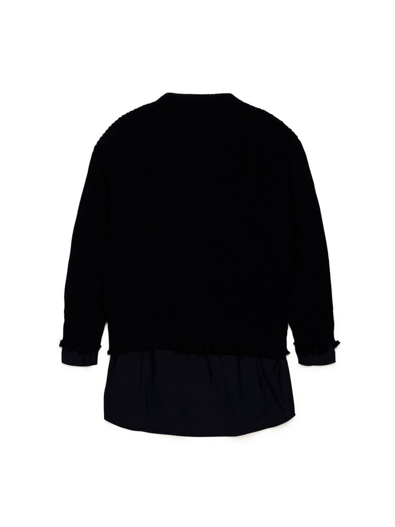 t-shirt wool-blend black by Selfnex