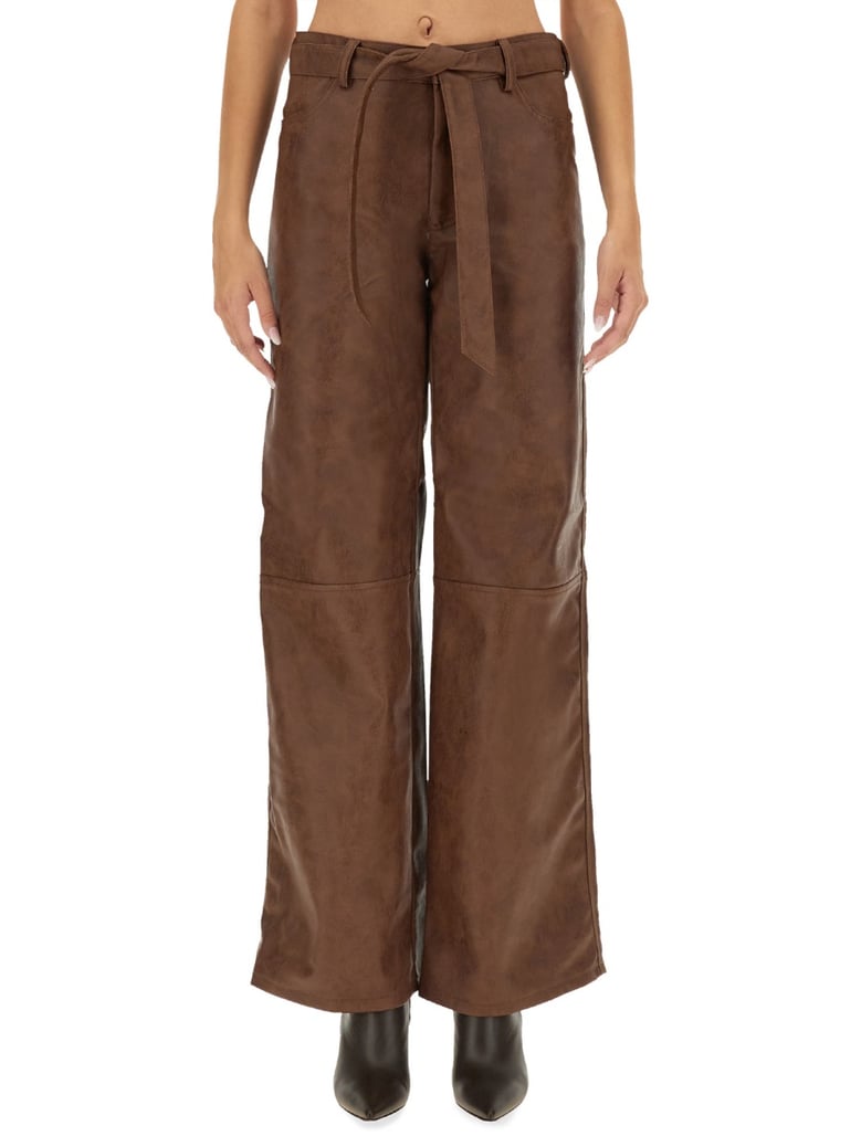 regular fit brown pants by Selfnex