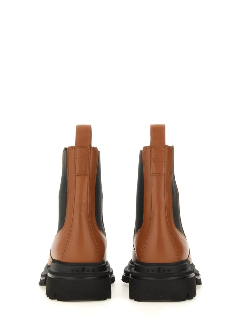 brown calfskin chelsea boot by Selfnex