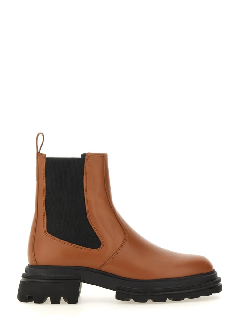 brown calfskin chelsea boot by Selfnex