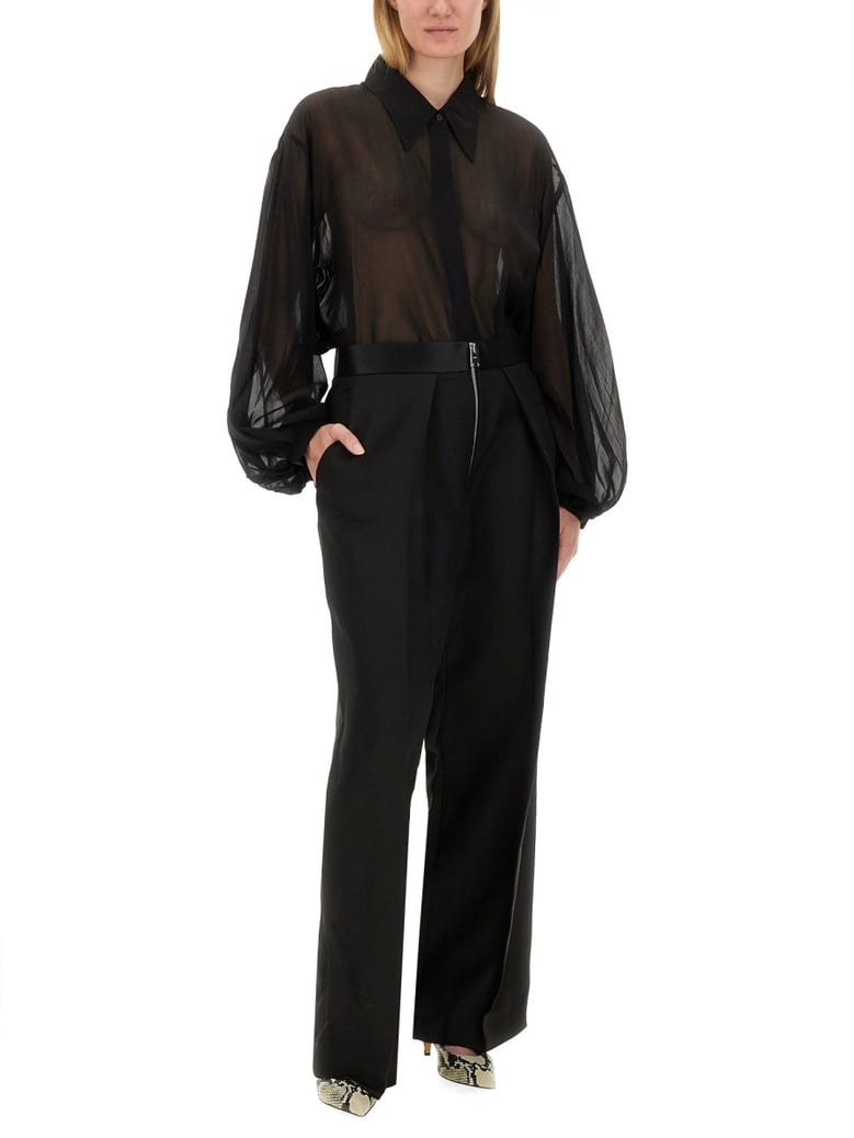 black regular fit pants by Selfnex