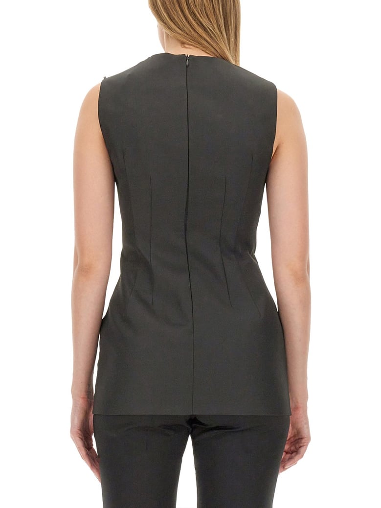 grey polyester top by Selfnex