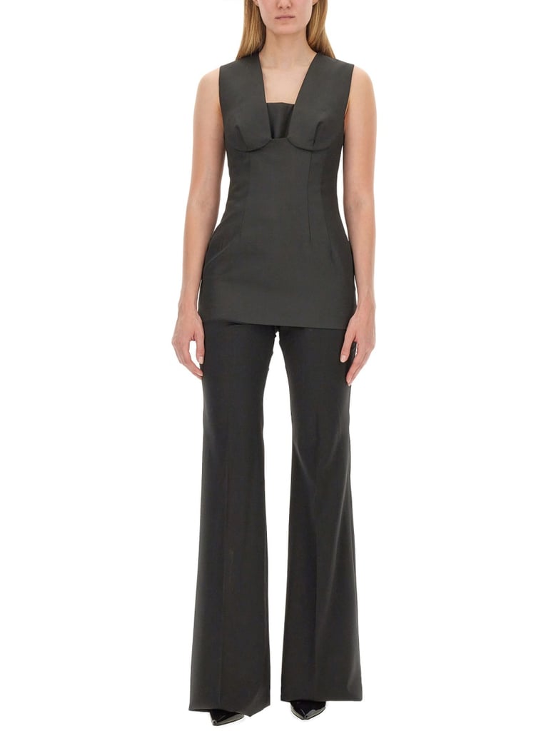 grey polyester top by Selfnex