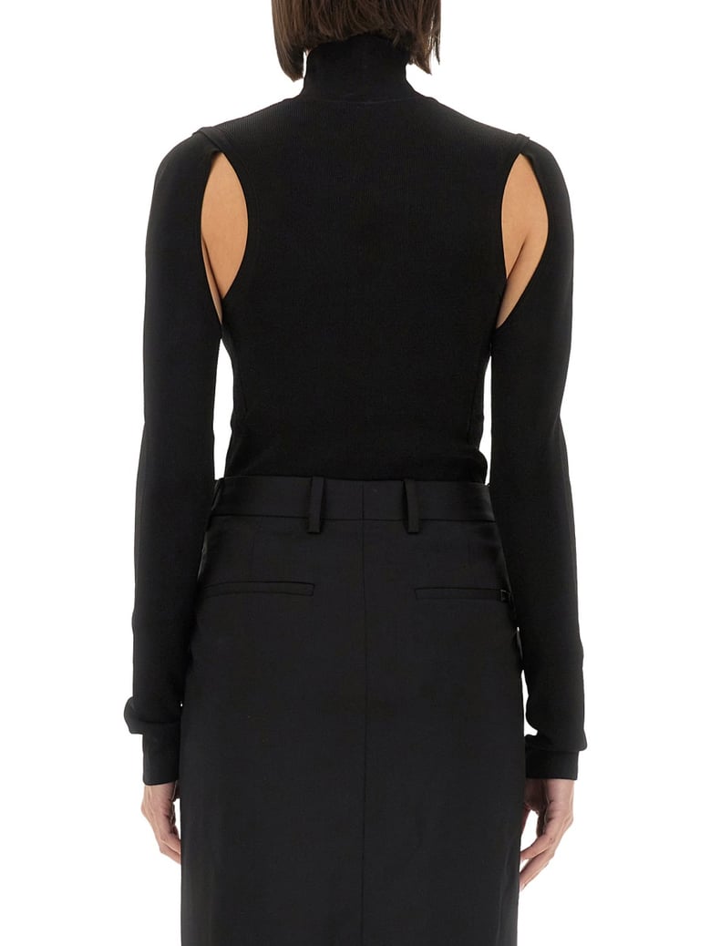 slim fit black top by Selfnex