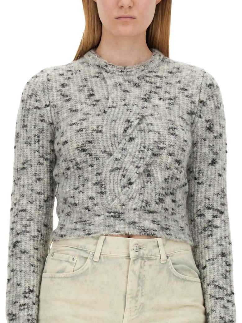 cropped shirt in grey by Selfnex