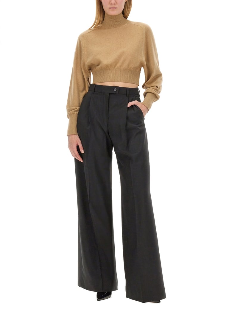 black virgin wool pants by Selfnex