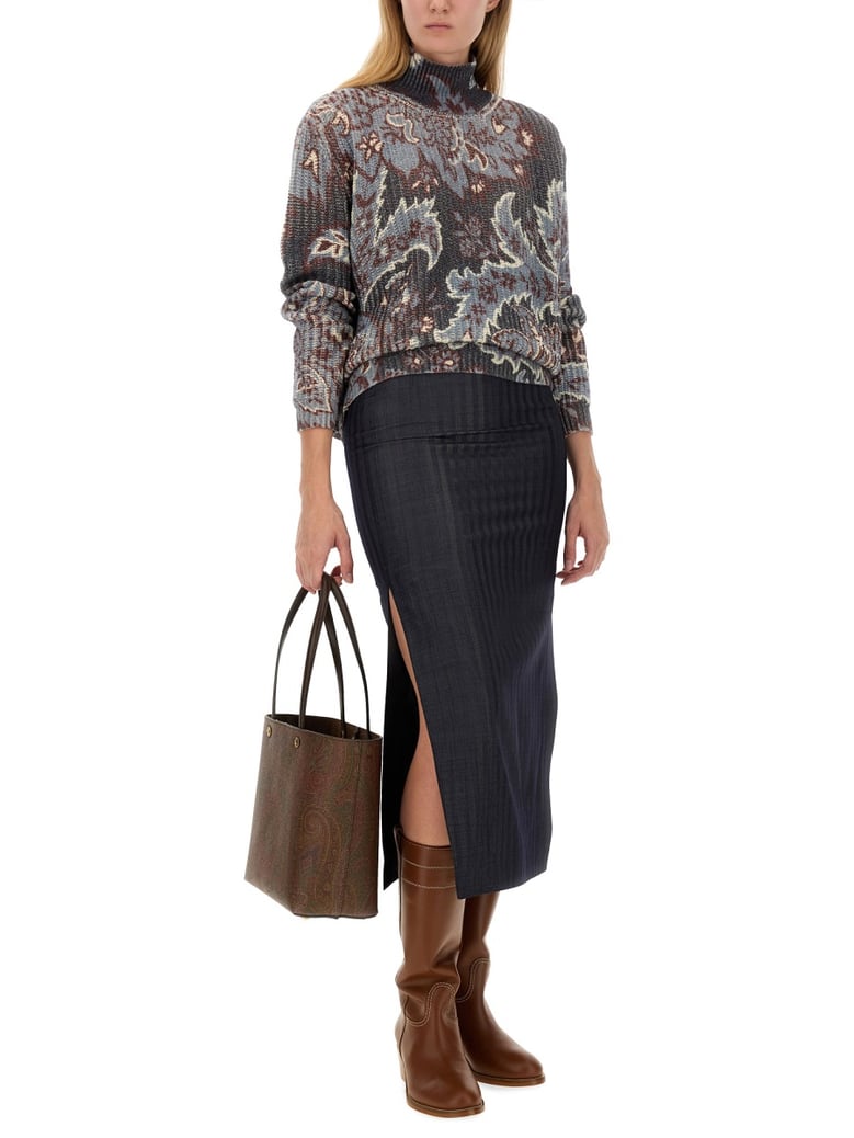 wool blend pencil skirt by Selfnex