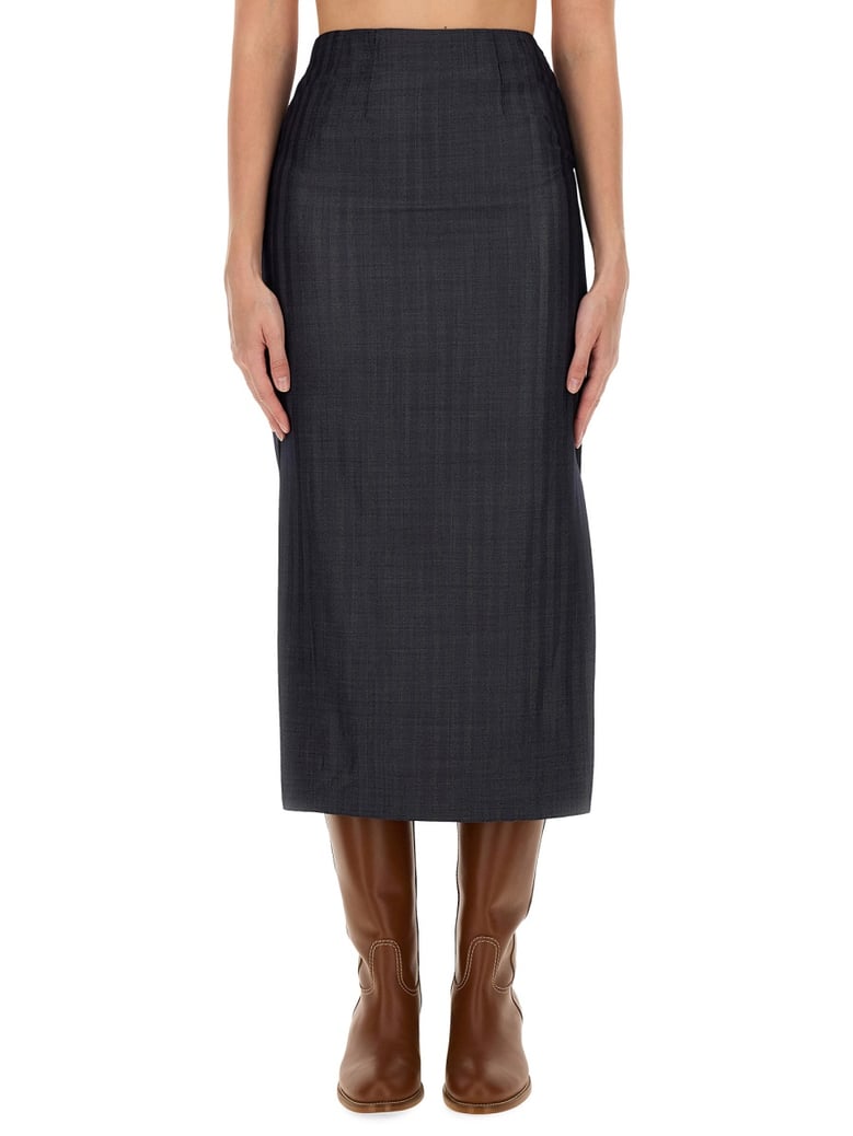 wool blend pencil skirt by Selfnex