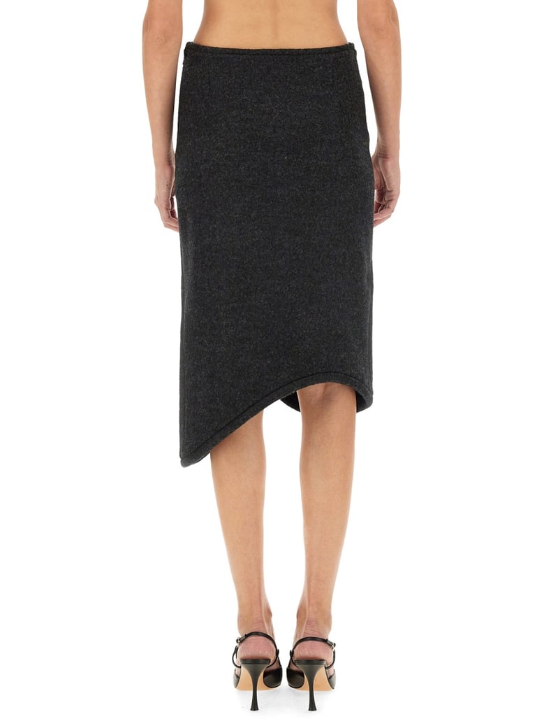 padded skirt with tube detail by Selfnex