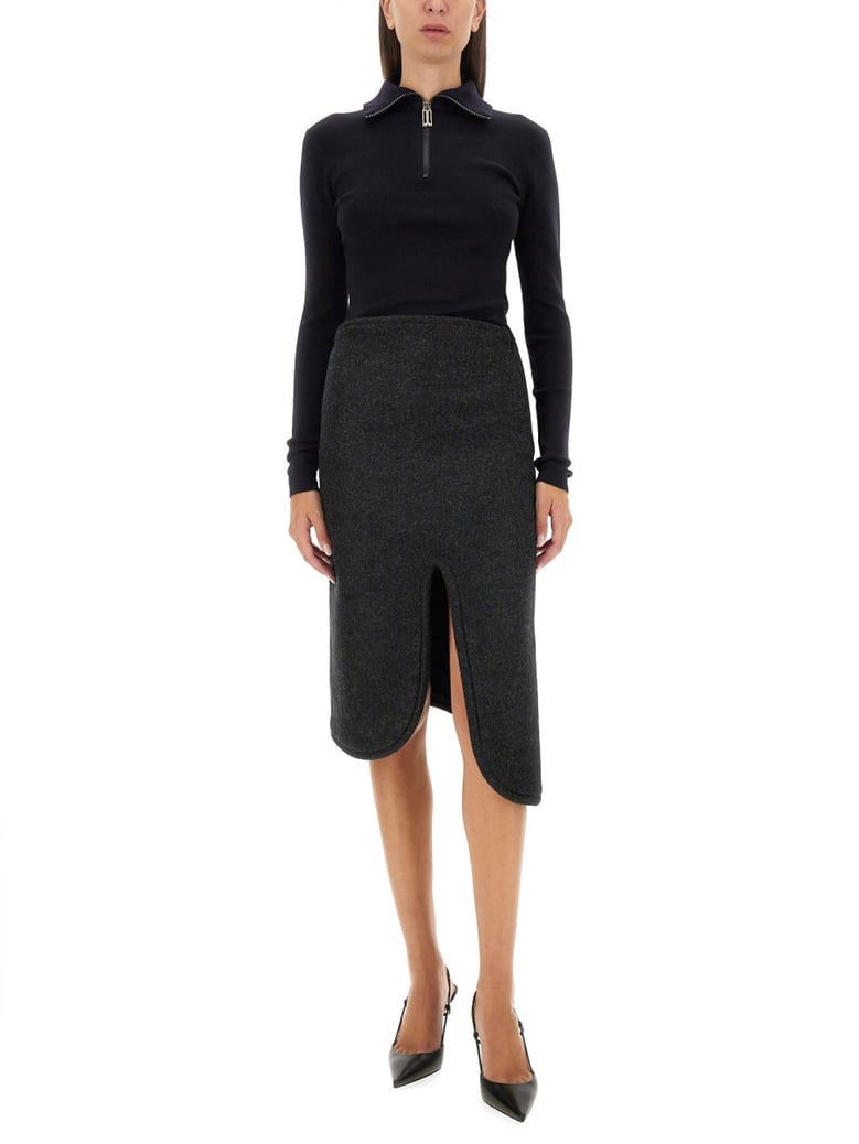padded skirt with tube detail by Selfnex