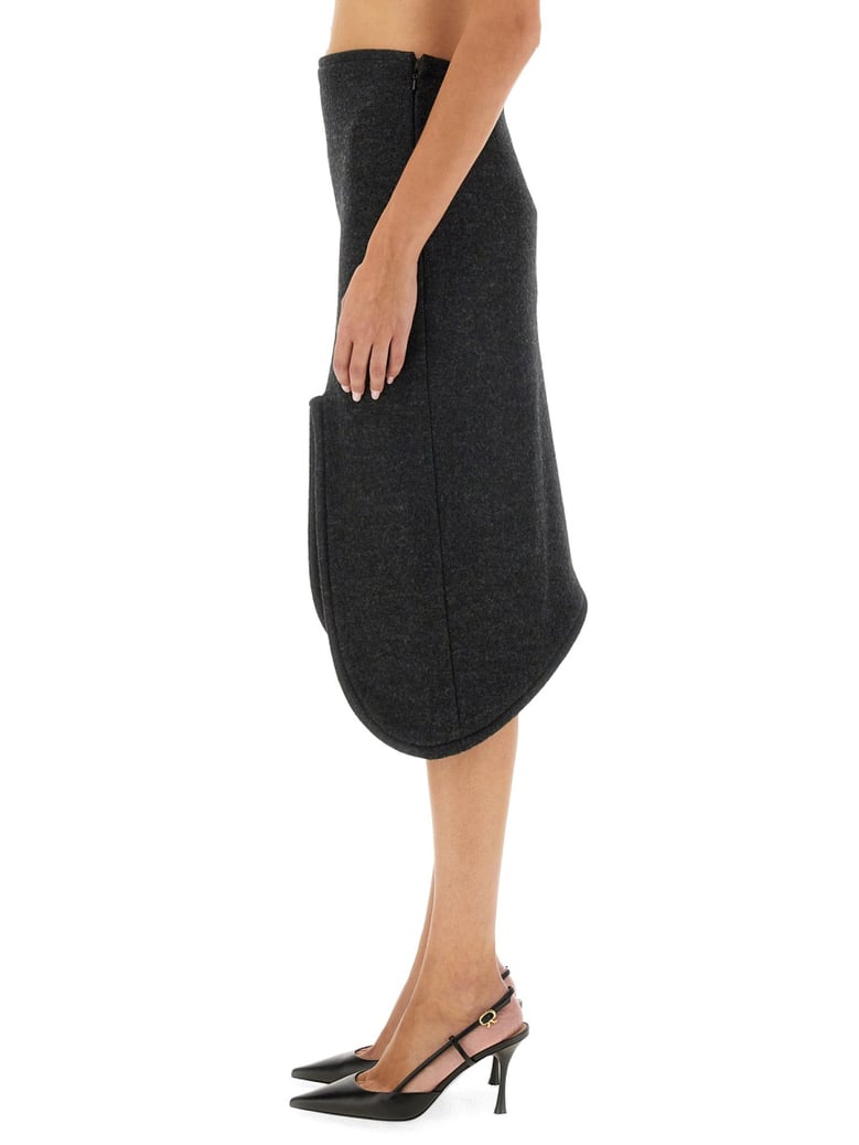 padded skirt with tube detail by Selfnex