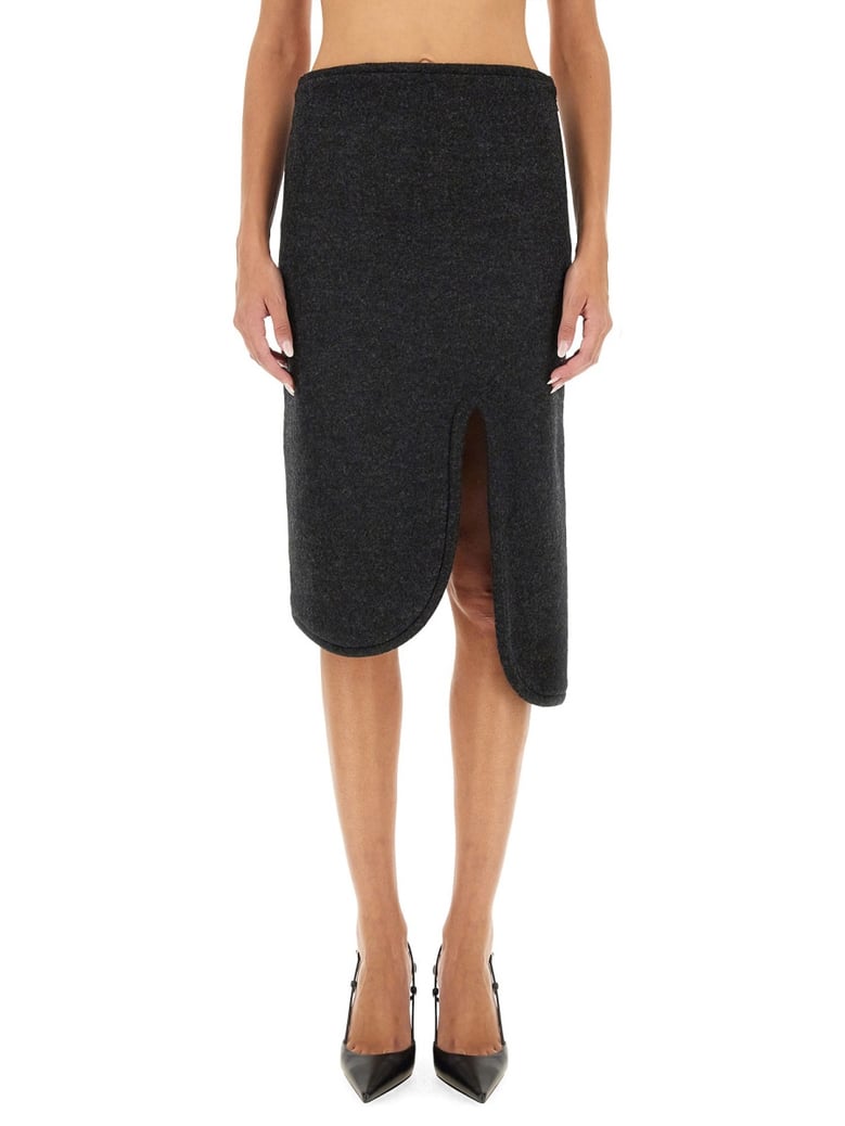 padded skirt with tube detail by Selfnex