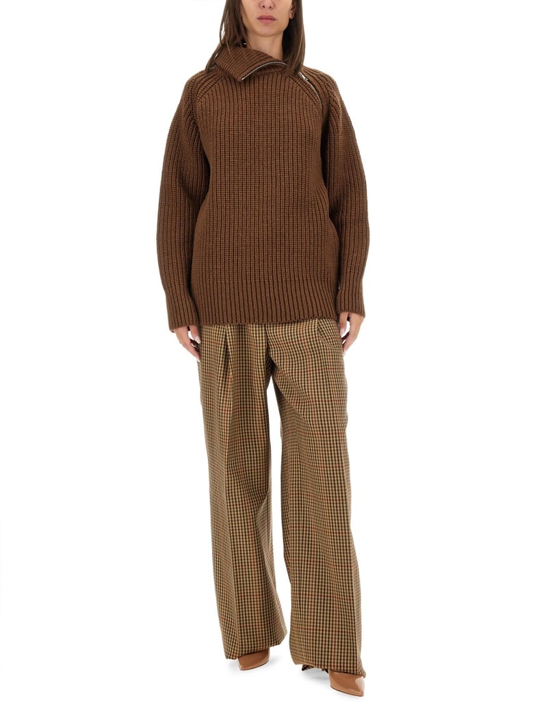 check pattern wool trousers by Selfnex