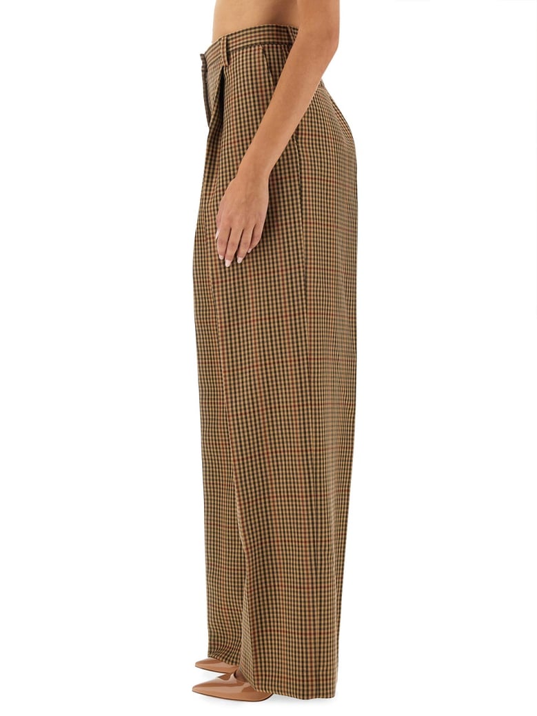 check pattern wool trousers by Selfnex