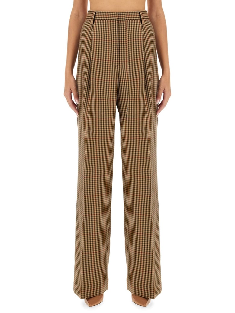 check pattern wool trousers by Selfnex